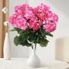 2 Pcs 12.6inch Artificial Geranium Bush UV Resistant Nonwoven Garden Plants Bush No Upkeep Required for Indoor Home Floral Decor