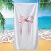 Aquarell Rosa Schleife Strandtuch Minimal Coquette Ästhetik Band Grafik Saugfähig Schnelltrocknend Weiches Handtuch für den Sommerstrand