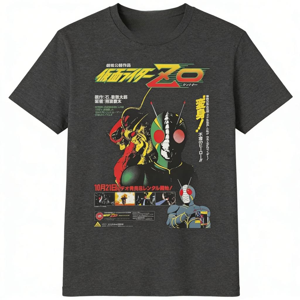 2026 Kaunisex Rider Zo Vintage Movie Poster Print Tshirt Black Oversized Cotton Casual Streetwear Tee For Tokusatsu Fans