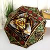 1PC Viking Theme Umbrella Portable Folding Umbrella Iron Frame Hole Bone Structure Outdoor Home Umbrella A9