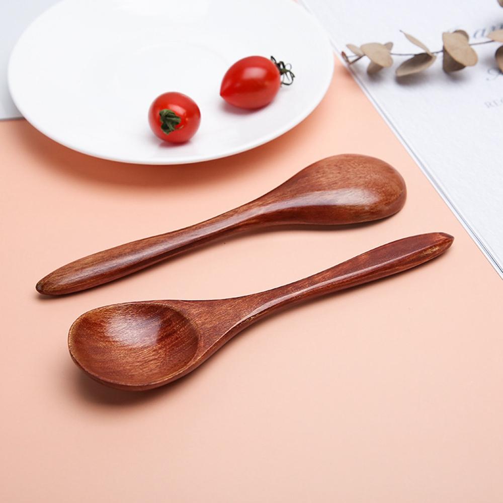 Japanese Style Eco Friendly Tableware Dessert Cooking Utensils Mixing Coffee Spoon Tea Spoon Wooden Spoon Soup Spoons