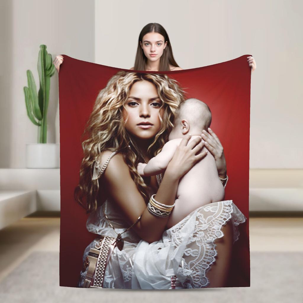 Couverture Shakira Chanteuse Pop Super Douce Nouveauté Peluche Couverture Jetée Pour Salon Voyage Flanelle Couvre-lit Housse de Lit