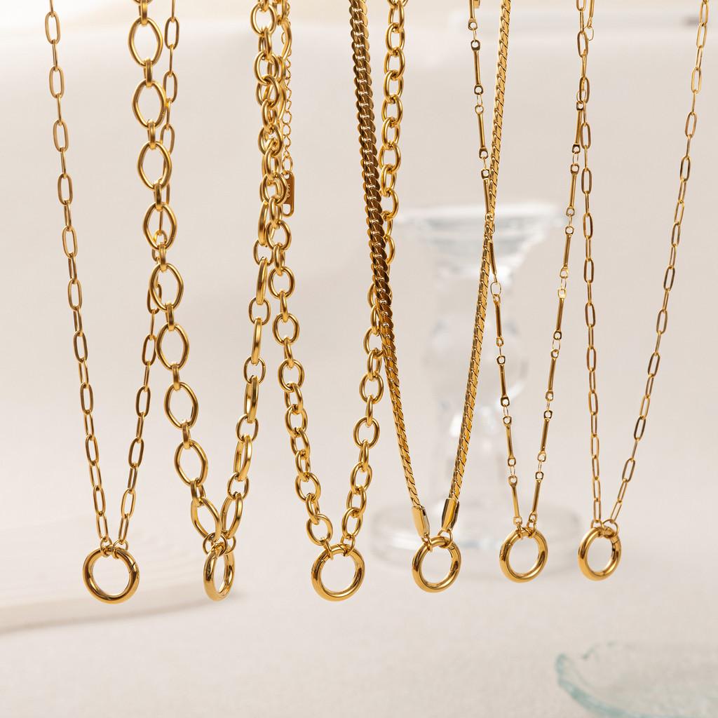 Stainless Steel Snake Chain Necklace With Gemstone Pendant For Women Fashion And Daily Wear