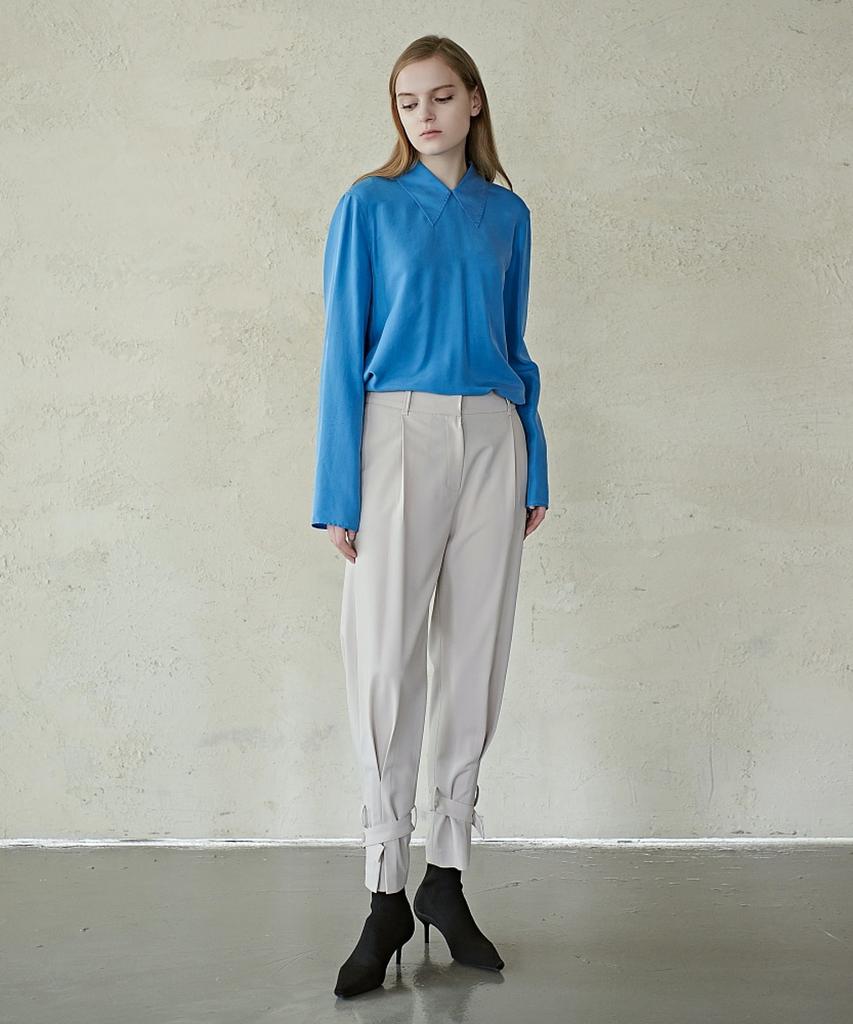 MITTE Hem Line Pleats Banding Pants _Beige