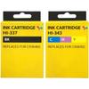 Pack of 3 Compatible HP 337/343 Cartridges – 2×337 Black + 1×343 Color for DeskJet/OfficeJet/PhotoSmart/PSC