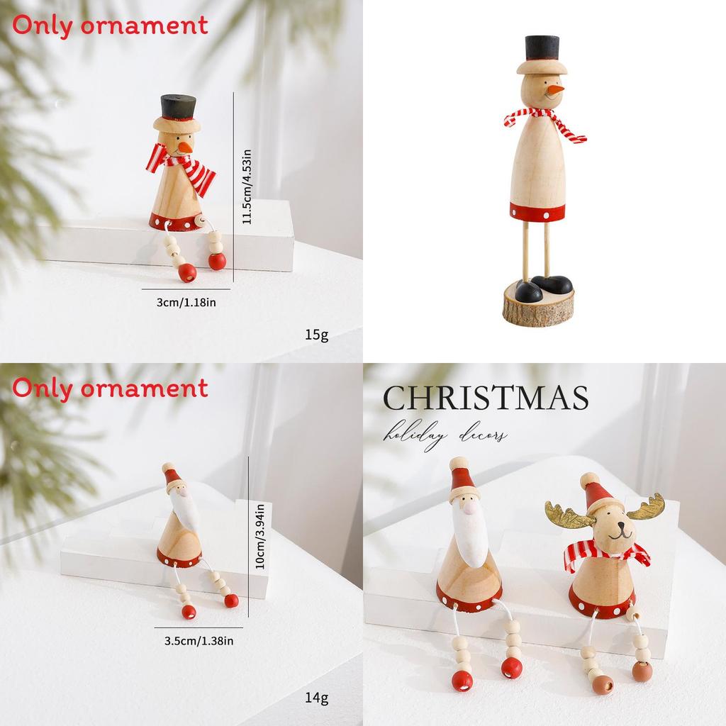 Santa Claus Reindeer Snowman Wooden Tabletop Ornament For Holiday Scene Setting
