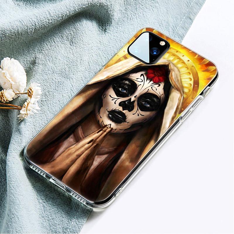 Silikon-Telefonhülle mit Totenkopf und Catrinas für Apple iPhone 13 12 Mini 11 Pro XS Max X XR 6 6S 7 8 Plus 5 SE 2020 Luxus-Softcover