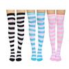 Gestreifte Overknee-Socken Damen Lange Oberschenkelhohe Socken Japanischer Stil Cosplay Party Socken Halloween Kostüm Zubehör