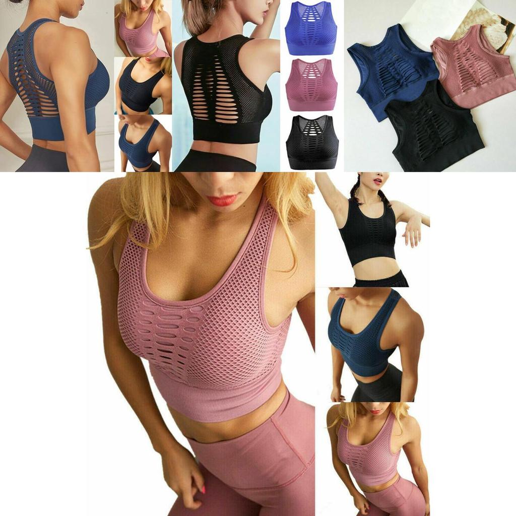Women's Ultra-light Breathable Mesh Padded Sports Bra For Gym And Yoga Activities