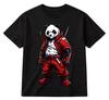 Panda Warrior Graphic T-Shirt Anime Streetwear Fighter Tee