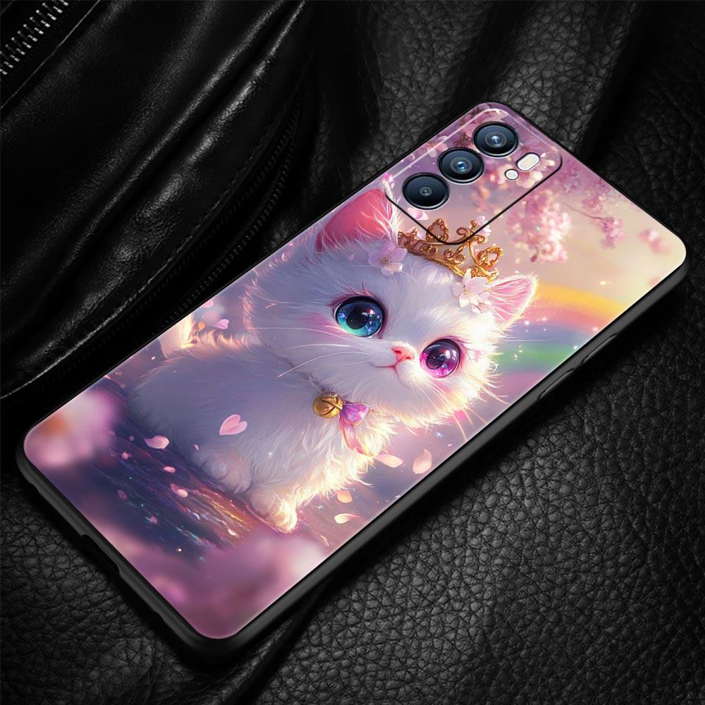Colorful Cat Design Phone Case For Oppo A17 A31 A54 A57 A78 A79 A98 Find X5 X6 Reno 6 7 8 10 11 12 13 F Pro 5G Soft TPU Cover