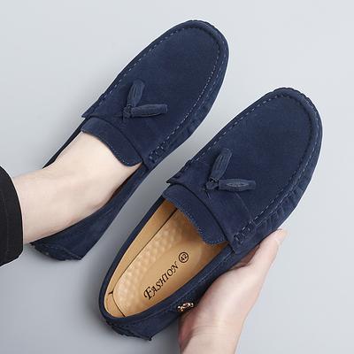 Fashion Fashion Trendy Lazy Loafers Suede Leather Mens Casual Shoes Summer New Driving Flats Stylish Style Male Moccasins Business Shoes