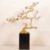 Elegant Light Luxury Brass Ornament Marble Base Crystal Branches Leaves Home Living Room TV Metal Crafts