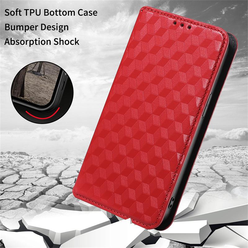 Compatible with BLU G53/G64: Leather Phone Case with Card Slot, Bracket, Magnetic Closure, Multi-Functional Protective Cover.