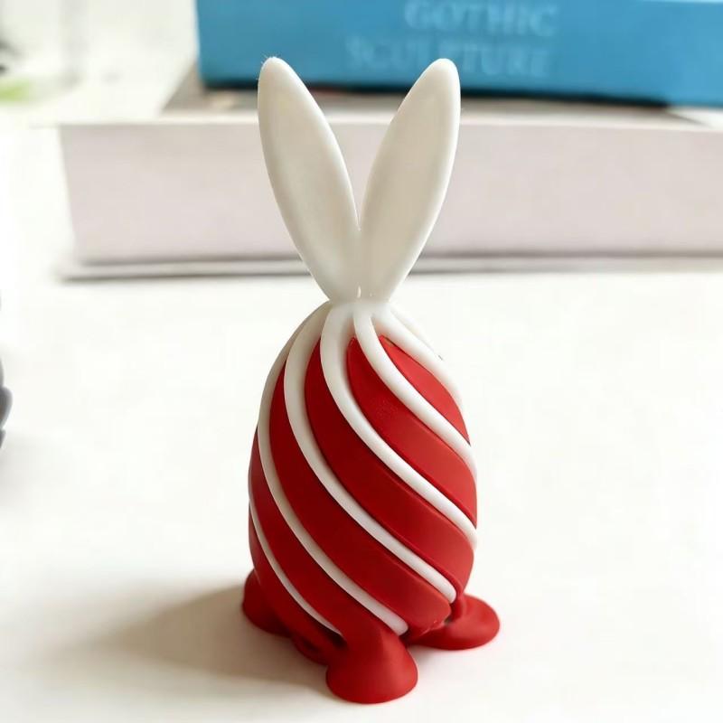 3D Printed Rabbit Eggs Ornament Easter Bunny Ornament Cute 3d Printing Easter Eggs Desk Accessories Easter Day Party Gift