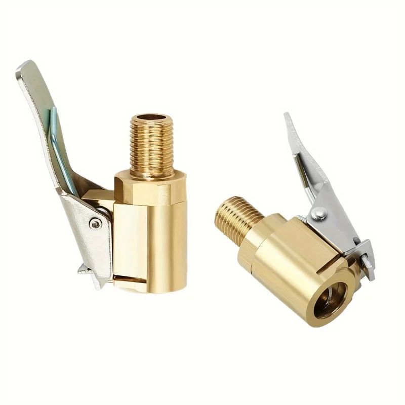 Car Auto Brass 6mm/8mm Tyre Wheel Tire Air Chuck Inflator Pump Valve Clip Clamp Connector Adapter Accessories For Compressor Tire Chucks 1