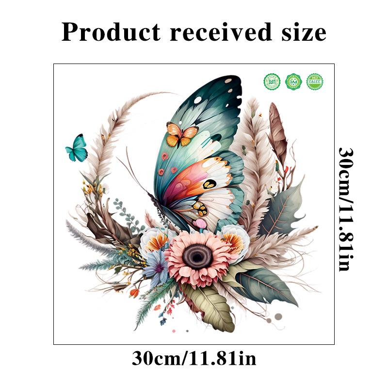 Hand-painted Butterfly Flower Wall Sticker for Bathroom Toilet Lid Decoration Waterproof Self-adhesive Vinyl Toilet Sticker