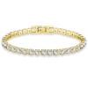 KRKC&CO Tennisarmband für Damen, 4 mm breit, Zirkonia, K14 Gold plattiert, Chirurgischer Edelstahl, CZ Diamant, Herrenarmband, Hypoallergen, Funkelnd