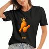 King Of The Wings Ladies Cotton T Shirt, Premium Cotton Quality Print, Durable And Long Lasting, Casual And Fashionable. Fun Fried Chicken Graphic Tee