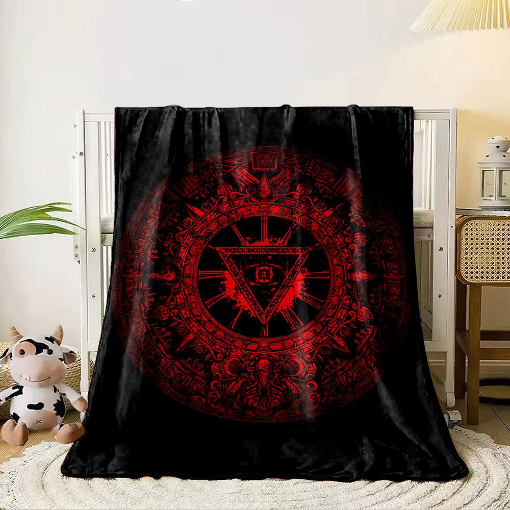 Mystical Red Symbol Blanket for All Seasons Blanket Lunch Break Throw Gift
