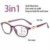 FG 3 In 1 Progressive Multifocal Reading Glasses Women Anti-blue Light Eyeglasses Easy Far Near +1.0 To +4.0