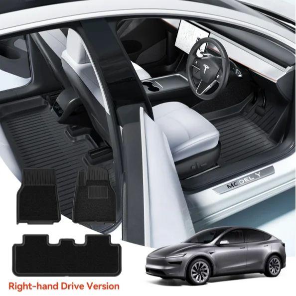 YZ For Tesla Floor Mat Model Y Juniper 2025 Right-hand Drive Car Trunk Mat Luggage Mat TPE Waterproof Anti-Slip Set Floor Liner