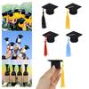 20 Pièces Feutre Mini Chapeau de Bachelier de Remise de Diplôme avec Pompons Célébrations Remise de Diplôme Bouteille de Vin