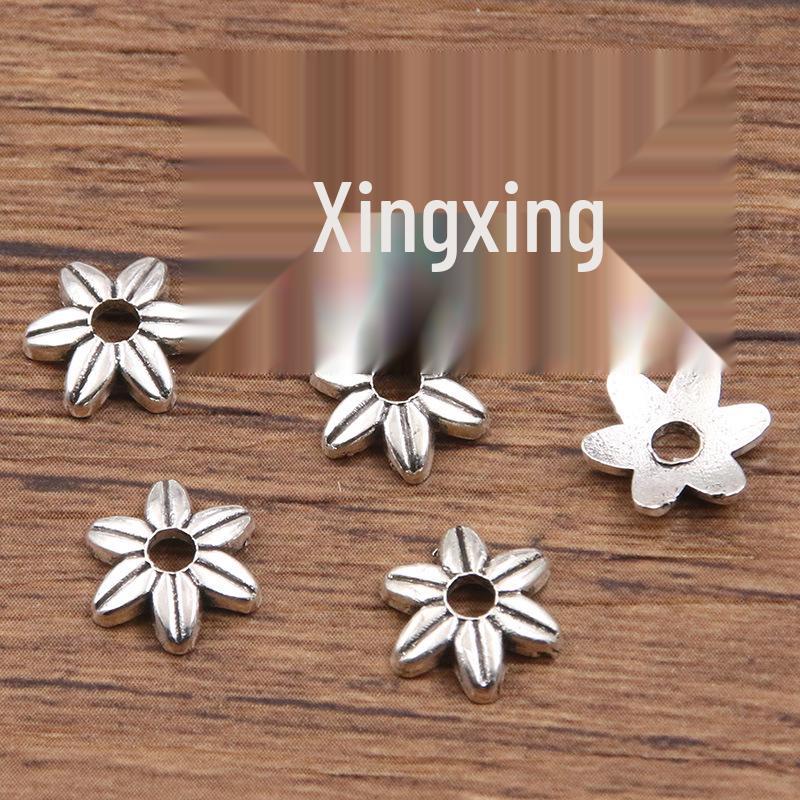 Antique Silver Flower Spacer Beads: Multi-Style, Hollow Design for DIY Bracelets & Necklaces