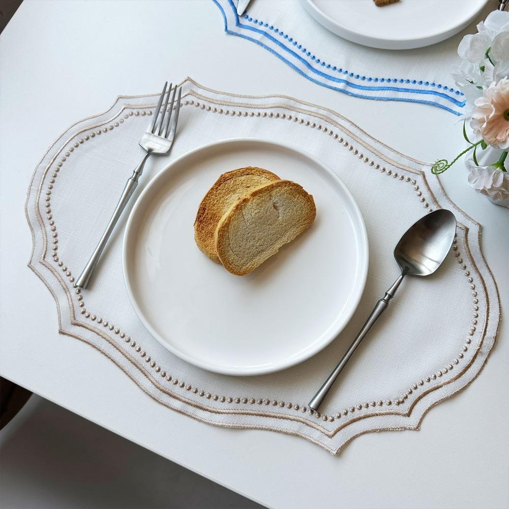 Vintage Placemat Napkins Imitation Cotton Linen Washable Decorative Table Mat French Lace Embroidered Fabric Table Place Mat