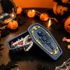 Creative Skull Relief Box Gothic Casket Jewelry Box, Resin Spooky Storage Figurine for Desktop Sundries Organizer Rings, Halloween Dark Tabletop