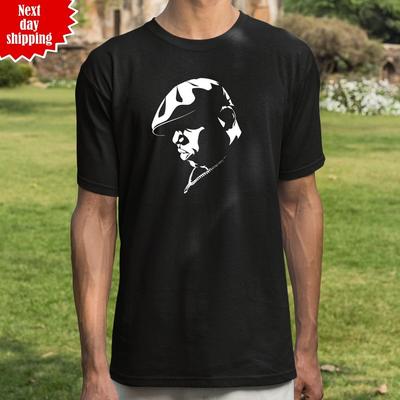 Camiseta Biggie Smalls Manga Corta Estampada Inspirada en Rapero Hip Hop Cuello Redondo Top