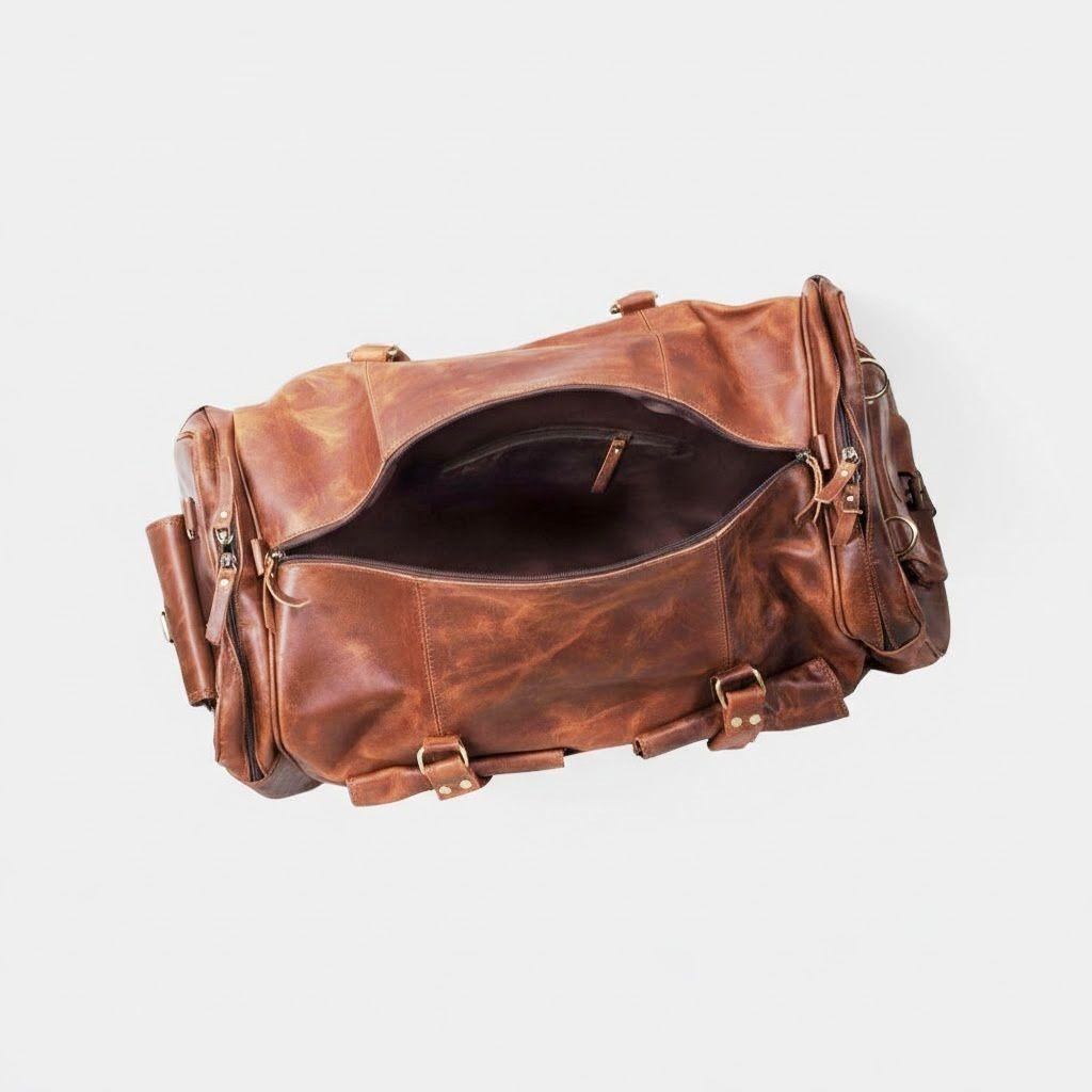 Leather Duffle Bag Handmade Leather Weekender Gym Bag Travel Bag Overnight Bag, Leather Holdall Bag Men Vacation Duffel Bag Gift for Him