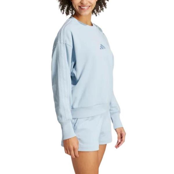 Adidas Casual Crew Neck Long Sleeve Pullover Sweatshirt Women sweatshirt Blue IY6852