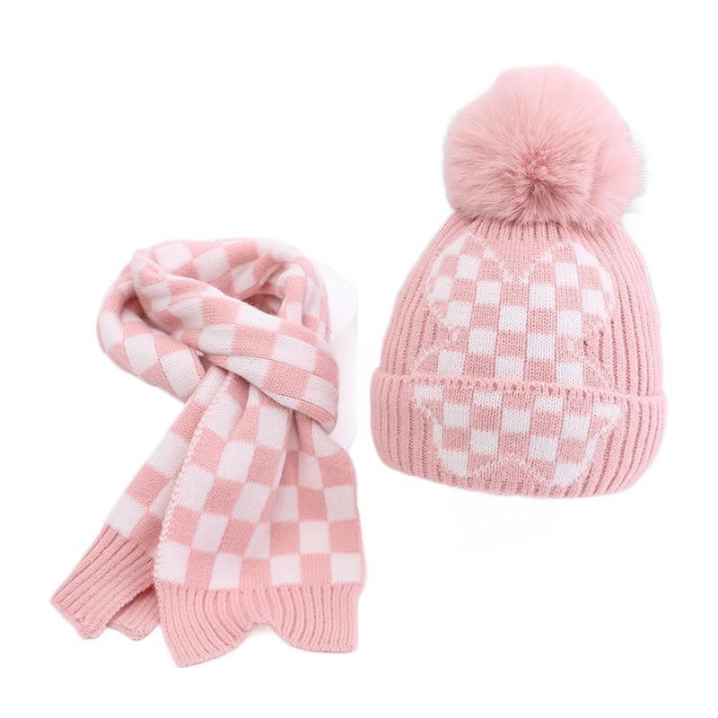 Ensemble Chapeau et Écharpe pour Enfants Style Coréen Automne et Hiver Nouveau Hiver Mignon et Tendance Extérieur Chaud et Coupe-vent Protection du Cou Capuche