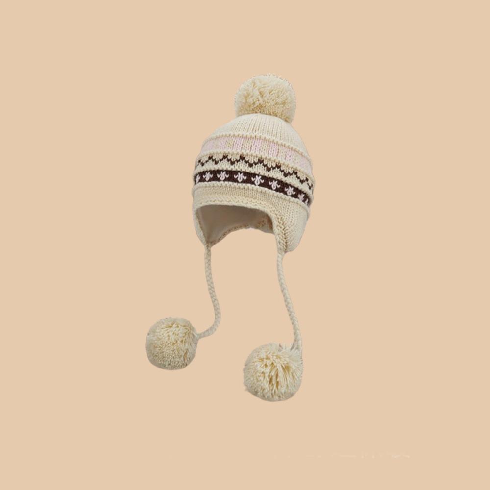 Warm Fair Isle Style Beanies Wool Ear Protection Hat Jacquard Knitted Hat Apparel Accessories