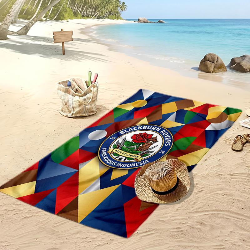 Blackburn Rovers Voetbal Print Strandlaken, Groot Zacht Sneldrogend Handdoek voor Strand Camping Zwemmen