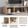Living Room Wall Unit, Living Room Furniture Set, 1x TV Lowboard, Wall Shelf, Complete, Elegant Media Wall, Ample Storage Space, 60 Inch TVs, White & Wood Color