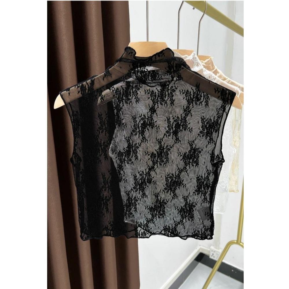 Fake Collar Fashion Lace Floral Fake Collar Detachable Gauzy False Collar Casual All-match Half High Collar Women