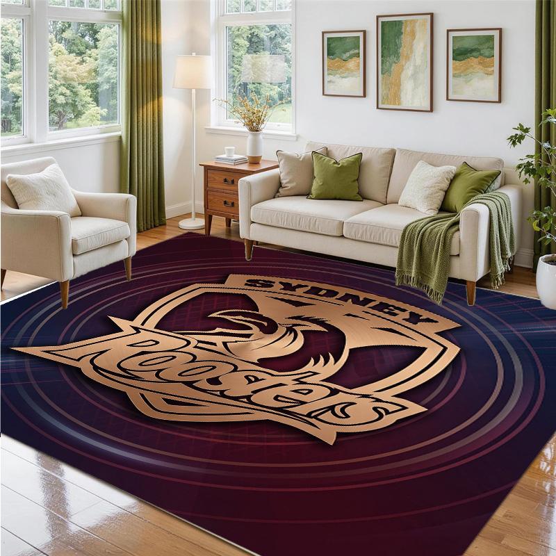 Sydney Roosters Design Kristall-Samt-Teppich Weich Dekorative Matte für Schlafzimmer Eingang