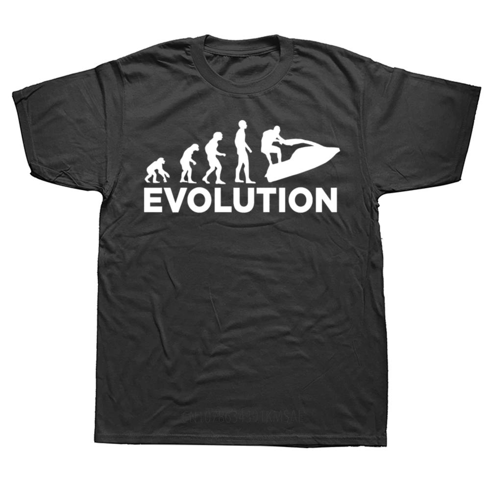 Evolution Jet Ski Lover Funny Jetski Gift T Shirts Summer Graphic Cotton Streetwear Short Sleeve Birthday Gifts T-shirt Men