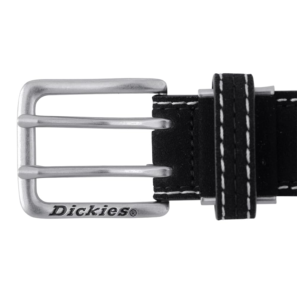 Dickies Suede PU Double Perforated Belt D-20206, Free Size, Brown, Double Pin Buckle Casual Leather-Look Belt