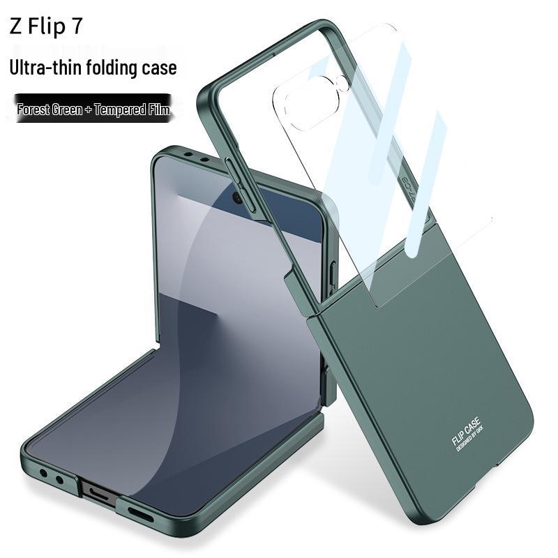 Samsung Z Flip7 Solid Color Drop-Proof Phone Case with Large Window