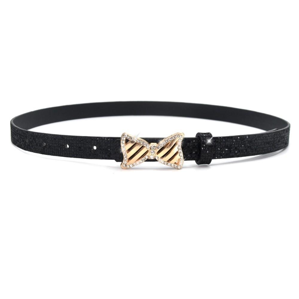 Fashion Bling Bling Sparkling Rhinestone Belt Glitter Versatile Slide Buckle Belt Luxury Brand Design PU Leather Belt Women