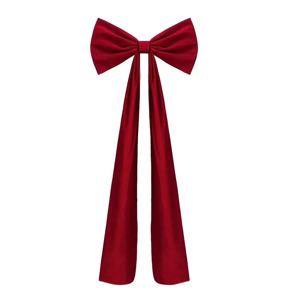 19.6 Inches Christmas Extra Large Velvet Bow Xmas Tree Topper Bows For Home Wall Backdrop Birthday Wedding Party Decoration B9J5