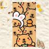New Capibara Beach Towel Cute Capybara Soft Beach Towel Microfiber Cartoon Printed Towel Comfortable Soft Beach Towel