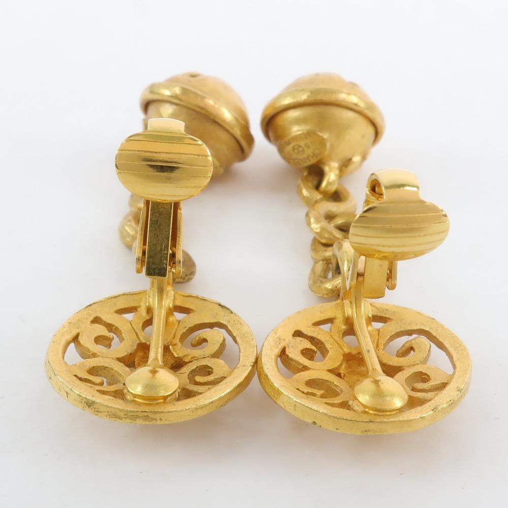 Chanel Earring Bell Plated Gold 14.2g Women Used