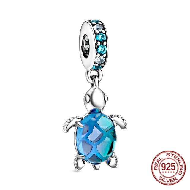 New Fit Original Bangle /Earring /Necklace ,Pendant ,Charm Bead ,925 Sterling Silver Jewely .Agate Stone Glass Sea Turtle