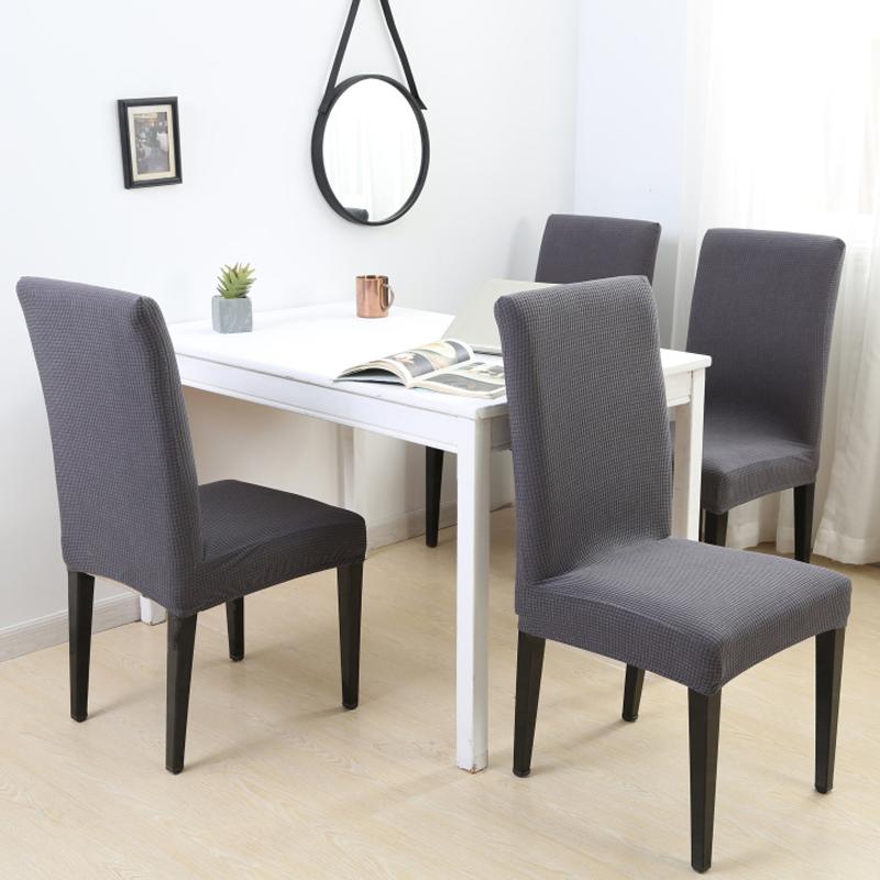 Solid Jacquard Chair Covers Stretch For Wedding Dining Room Office Banquet Housse De Chaise Chair Cover