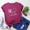 Summer Round Neck Just Breathe Letter Printed Top Fashionable Casual Short Sleeved Women's Pure Cotton T-shirts