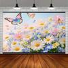 2D Colorful Butterfly Flower Backdrop Outdoor Garden Celebration Photo Background